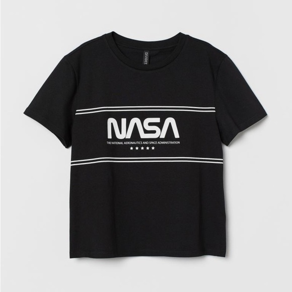 DIVIDED NASA Printed Crew Cropped Top T-Shirt M - Picture 1 of 8